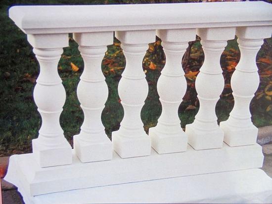 Balustrade Weißbeton 83cm hoch 125cm lang mit 5 Baluster Säulen keinen Pfeiler KP01008